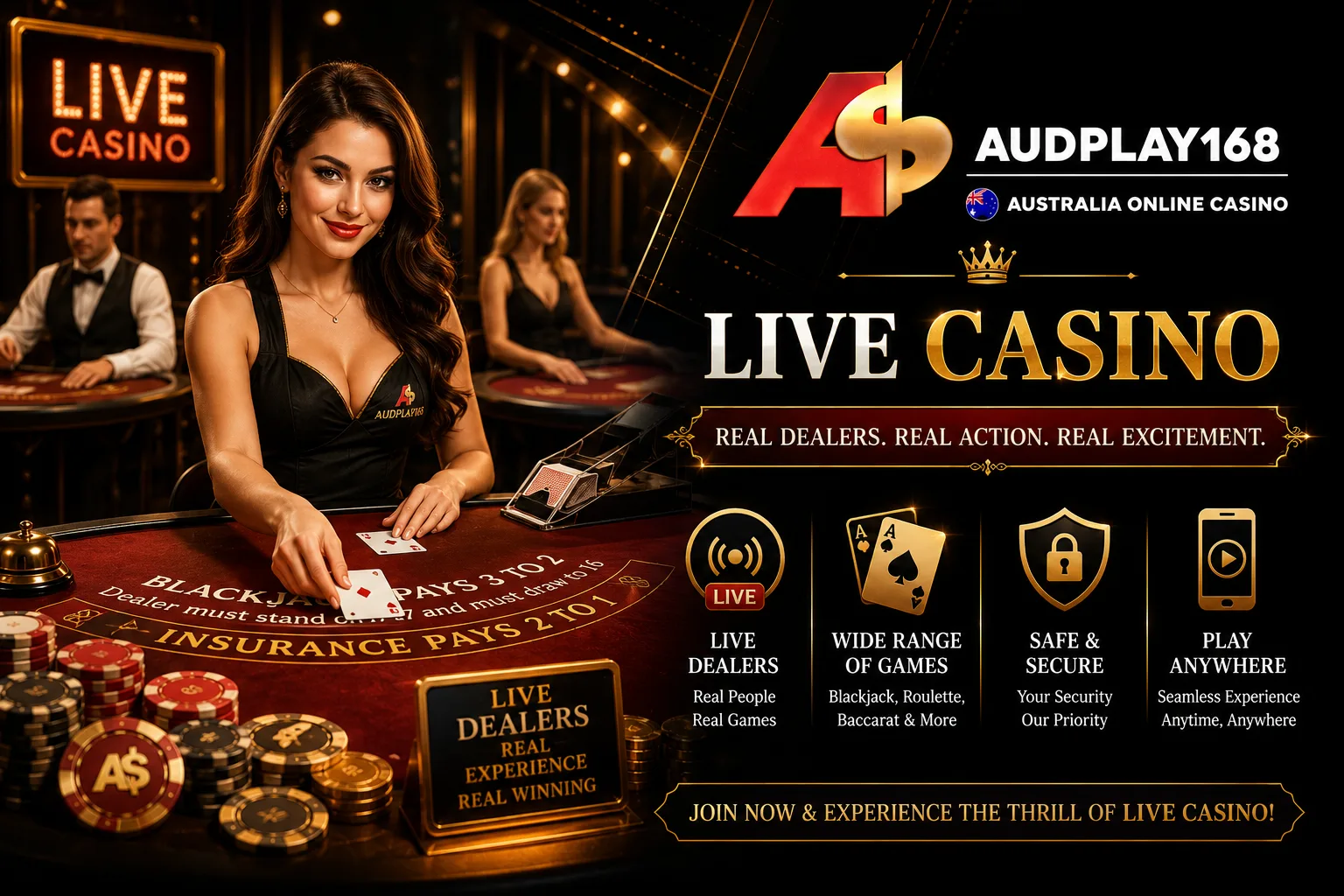 Live Casino Australia | Blackjack, Baccarat & Roulette